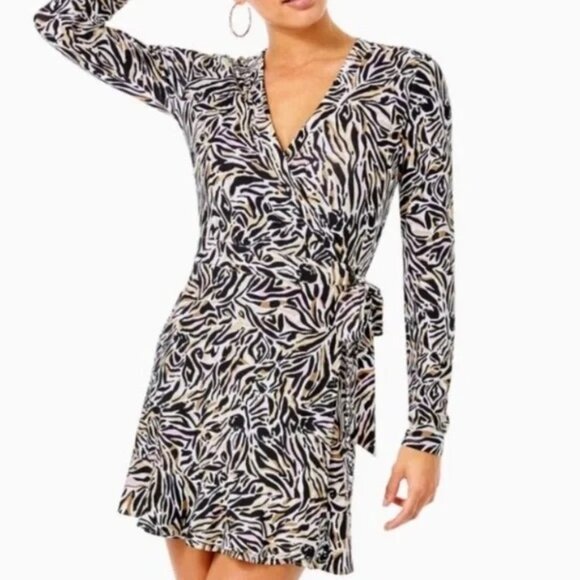 Lilly Pulitzer Rilla Long Sleeve Wrap Romper - Picture 1 of 6